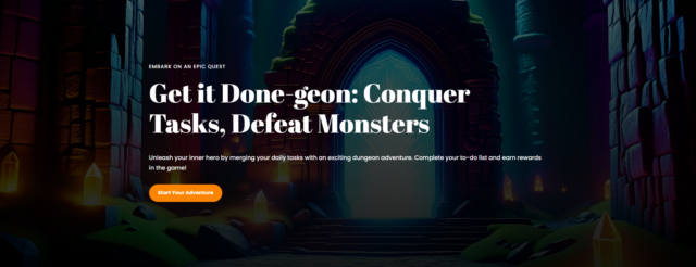 Ominous gateway into a dark dungeon and promotional test about a game called Get Git Dungeon aqain